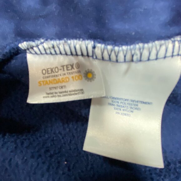 Lands End Mens XL Fleece Pullover Snap Collar Teal & Navy - Picture 7 of 7